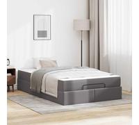 Moderne Lattes Fixes Gris Matelas Inclus 120x190 cm