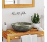 Moderne Lavabo D'intérieur Gris - Ø40x12 cm - Marbre - Anti-taches - Lavabo Vasque @FR""1867""