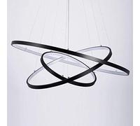 Moderne LED 72W Suspension Moderne Montage Île Plafond Éclairage Intérieur 3- Anneau Design Lampe Table À Manger Lustre Métal Et Acrylique Luminaire Suspendu Pour Vivre 60 + 40 + 20CM Full of stars