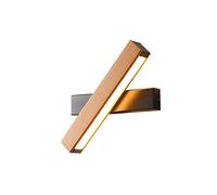 Moderne LED Applique Murale 6W Bois Lampe Murale Rotative à 360 Degrés Blanc Chaud 3000k Créatif Art Déco Éclairage Luminaire pour Chambre Salon Chevet Escalier Couloir Restaurant,Noir