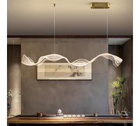 Moderne LED Nouveauté Ondulé Lustre éclairage Salle à Manger îlot De Cuisine Décor à La Maison étoilé Acrylique Longues Lumières Suspendues Restaurant Hôtel Burea, 150cm