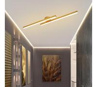 Moderne LED Plafonnier Long Linéaire Lampe de Plafond Aluminium + Fer Intérieur Luminaire Plafonnier Minimaliste Parallèle Design Décoration pour Couloir Bureau Cuisine (100cm,Or Lumière Neutre)