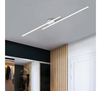 Moderne LED Plafonnier Long Linéaire Lampe de Plafond Aluminium + Fer Intérieur Luminaire Plafonnier Minimaliste Parallèle Design Décoration pour Couloir Bureau Cuisine (120cm,Blanc Lumière Blanche)