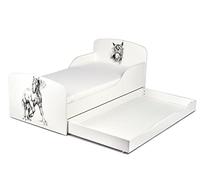 Moderne Lit d'enfant Toddler avec Matelas - Mon Cheval - Dimensions 140x70, Chambre pour Les Enfants Meubles pour Enfants Confortable Fonctionnel Lit Simple avec Un Tiroir