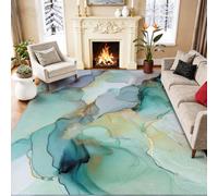 Moderne Luxe Doux Tapis, 160 x 230 cm Perd Pas Ses Poils Salon Tapis | Lavable Abstrait Bloc Couleur Fluide Texture Marbre Imprimé Tapis, Antidérapant Poil Bas Multicolore Tapis pour Salon
