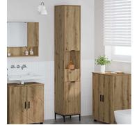Moderne Meuble de salle de bain - Meuble/Colonne Salle de Bain - haut chêne artisanal 31.5 x 33 x 190 cm@FR(43970）
