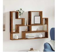 Moderne Meuble Étagère murale - Cube mural Bois ancien 96 x 12 x 64cm Bois d'ingénierie@FR(89653)
