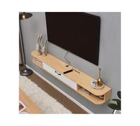Moderne Meuble TV Flottant Minimaliste for Petit Salon et Chambre à Coucher, avec Rangement et Gestion des câbles Rangement(Natural)