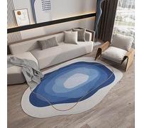 Moderne Minimaliste Rayé Ligne Zone Tapis pour Salon Chambre À Coucher Salle À Manger Home Office Couloir Runner Tapis Boho Art(Bleu,80x120cm)