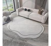 Moderne Minimaliste Rayé Ligne Zone Tapis pour Salon Chambre À Coucher Salle À Manger Home Office Couloir Runner Tapis Boho Art(Gris Clair,120x160cm)