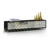 Moderne Minimaliste Salon Meuble TV Chambre à Coucher Armoire Audiovisuelle Verre Trempé Miroir Armoire de Sol Console Média (160cm)