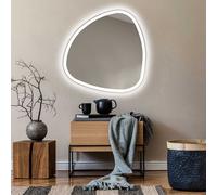 Moderne Miroir mural irrégulier avec rétro-éclairage LED 54x54 cm | Couleur des LED : Blanc froid 7000K | JAJ222