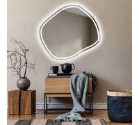 Moderne Miroir mural irrégulier avec rétro-éclairage LED 64x54 cm | Couleur LED : Blanc froid 7000K | ROM223