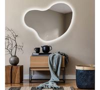 Moderne Miroir mural irrégulier avec rétro-éclairage LED 74x54 cm | Couleur LED : Blanc froid 7000K | Interrupteur de rétro-éclairage Sensor | NER221