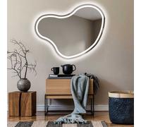 Moderne Miroir mural irrégulier avec rétro-éclairage LED 74x54 cm | Couleur LED : Blanc froid 7000K | NER223