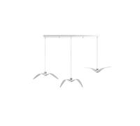 Moderne Mouette Lustre,Type Suspendu Led Lumière,Convient à Restaurant Café Bar Décoration Lampes,Résine Suspension-Lumière chaude Plaque blanche de 3 têtes de long