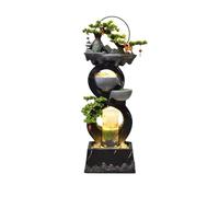 Moderne Ornements d'eau, Eau à Circulation Automatique, Nouvel Aquarium Chinois Moderne for la Maison et Le Bureau, Ornements de Paysage de Sol extérieur Fontaines sur Pied(Noir,S)