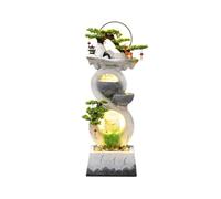 Moderne Ornements d'eau, Eau à Circulation Automatique, Nouvel Aquarium Chinois Moderne for la Maison et Le Bureau, Ornements de Paysage de Sol extérieur Fontaines sur Pied(Blanc,L)