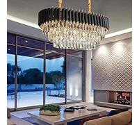 Moderne Ovale Lustre En Cristal Noir Or Cristal Plafonnier Suspension Hauteur Réglable Goutte De Pluie Encastré Luminaires Suspendus Plafonnier De Luxe pour Salle À Manger Salon Change for the better