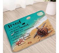 Moderne Paillasson La Tortue de mer Fait Confiance au Seigneur Tapis de Porte Tapis Sortie de Douche 40×60cm pour Salon,Cour,Chambre