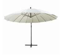 Moderne Parasol suspendu avec poteau en aluminium Blanc 3 m, Voile d'ombrage @EU18601