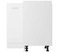 Moderne Placard d'angle basse ""Lyon"", SWEETY Armoire base de cuisine, Blanc 75,5x75,5x81,5 cm bois d'ingénierie, BB1221