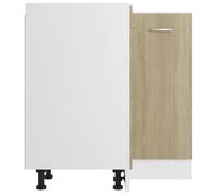 Moderne Placard d'angle basse ""Lyon"", SWEETY Armoire base de cuisine, Chêne Sonoma 75,5x75,5x81,5 cm bois d'ingénierie, BB1222
