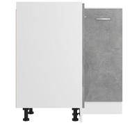 Moderne Placard d'angle basse ""Lyon"", SWEETY Armoire base de cuisine, Gris béton 75,5x75,5x81,5 cm bois d'ingénierie, BB1223