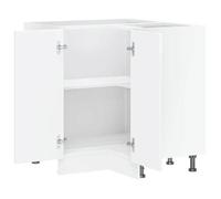 Moderne Placard d'angle de cuisine Kalmar, SWEETY Armoire pour cuisine, blanc brillant 75.5x75.5x81.5 cm BB562