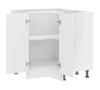 Moderne Placard d'angle de cuisine Porto, SWEETY Meuble bas de cuisine, blanc brillant bois ingénierie 75.5x75.5x81.5 cm BB1087
