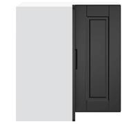 Moderne Placard d'angle mural cuisine Porto, SWEETY Meuble bas de cuisine, noir bois d'ingénierie, 57x57x60 cm BB1104