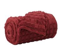 Moderne Plaid doux et luxueux/Couvre-lit - Confort optimal - Jeté Rouge Bordeaux 150x130 cm Toison @EU950681