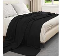 Moderne Plaid doux et luxueux - Jeté Noir 240 x 220 cm Toison@FR(256595)