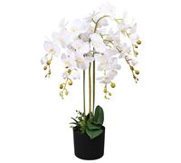 Moderne Plante artificielle avec pot Orchidée 75 cm - Blanc - Fleur @FR""5790""