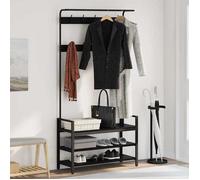 Moderne Porte-manteau - Vestiaire Meuble d'entrée Chêne noir 95 x 34 x 184 cm Bois d'ingénierie@FR(96370）
