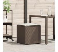 Moderne Pouf de rangement - Coffre de Rangement Extérieur Brun et Crème Rotin Moyen Rangement @FR(867489)