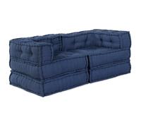 Moderne Poufs modulaires Lot de 2 Coussins extérieurs-2 pcs en tissu indigo @FR(775000)