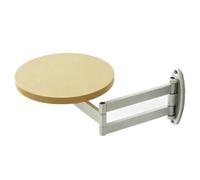 Moderne Ronde Pliante Murale avec Bras Extensible et Rotatif Facile Monter | Télescopage et Rotation Infinis, Charge Max 5kg, Panneau Massif, Convient Chambre, Canapé, Bureau(White Oak,24cm)