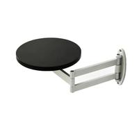 Moderne Ronde Pliante Murale avec Bras Extensible et Rotatif Facile Monter | Télescopage et Rotation Infinis, Charge Max 5kg, Panneau Massif, Convient Chambre, Canapé, Bureau(Black,24cm)