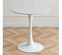 Moderne Round Tulipe Panneaux De Roche Design Table à Manger Blanc Noir Table De Loisirs Mid-Century Boutique De Thé Au Lait Table à Manger Cuisine(Size:80cm(31.46inch),Color:B Rock)
