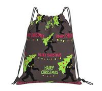 Moderne Sac à Dos Cordon Sapin de Noël Poilu à Gros Pieds Sacs de Sport à Cordon Léger Sac de Piscine pour École Natation Fitness 36X42cm