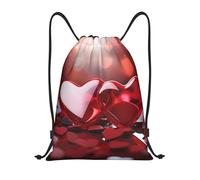Moderne Sac à Dos pour Sport Coeurs d'amour Rouges Sacs de Sport à Cordon Pratique Sac de Yoga pour Decontracte Filles Ecole 36X42cm
