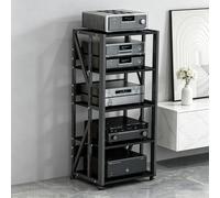 Moderne salon console multimédia, multicouche Meuble Audio étagère Vidéo, Support for tourne-disque avec rangement, support de projecteur, Support CD Media, Étagère À Disques.(Nero,50*40*109cm)