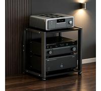 Moderne salon console multimédia, multicouche Meuble Audio étagère Vidéo, Support for tourne-disque avec rangement, support de projecteur, Support CD Media, Étagère À Disques.(Nero,50*40*49cm)