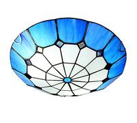 Moderne Simple Lustres Bleu Tiffany Plafonnier Méditerranéen Rond Créatif Lustre E27 Romantique Plafonnier En Verre Pour Chambre Étude Salon Cuisine Couloir Allée-Bleu 2 lumières 30cm Decoration