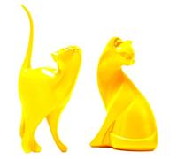 Moderne Statue Decoration Interieur, Animal Compagnie Ornements Sculpture Abstraite, Chaton Sculptures Décoratives, Moderne Accessoires Décoration Statuette Resine, Cadeaux Amoureux Chats (Or)