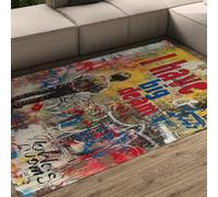 Moderne Street Graffiti lavables Salon Motivation Print Tapis antidérapants J AI Un Grand rêve de Chambre à Coucher Sol Mince Poils Ras pour Salle Manger Cuisine Bureau 180x270cm