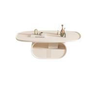 Moderne Table Basse Blanche Moderne for Petits Salons, Design Minimaliste créatif, mobilier de Maison de Luxe, Style Simple et élégant Simple(130cm)