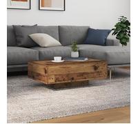 Moderne Table basse Table de Salon avec lumières LED en bois ancien 85x55x31 cm @FR(686530)