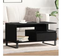Moderne Table basse Table de Salon en chêne noir 90x49x45 cm en bois d'ingénierie @FR(839367)
